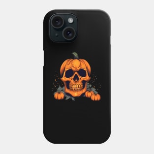 Spooky pumpkin skull Phone Case