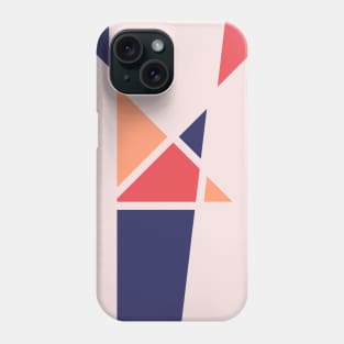 Pink and navy triangles Phone Case