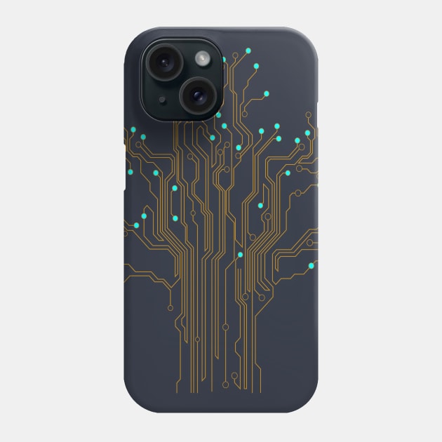 Yellow Technology Tree Phone Case by pilipsjanuariusDesign