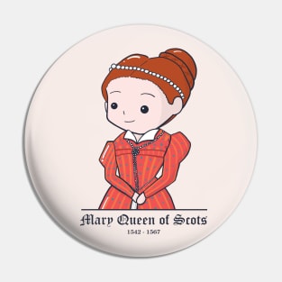 Mary Queen of Scots Cute Illustration Pin