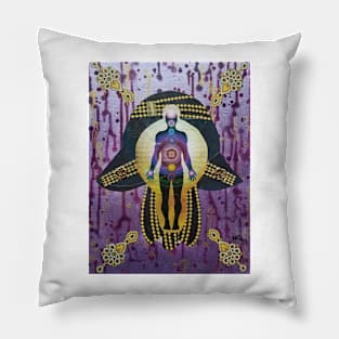 DNA ACTIVATION Hamsa by Harriette Knight Pillow