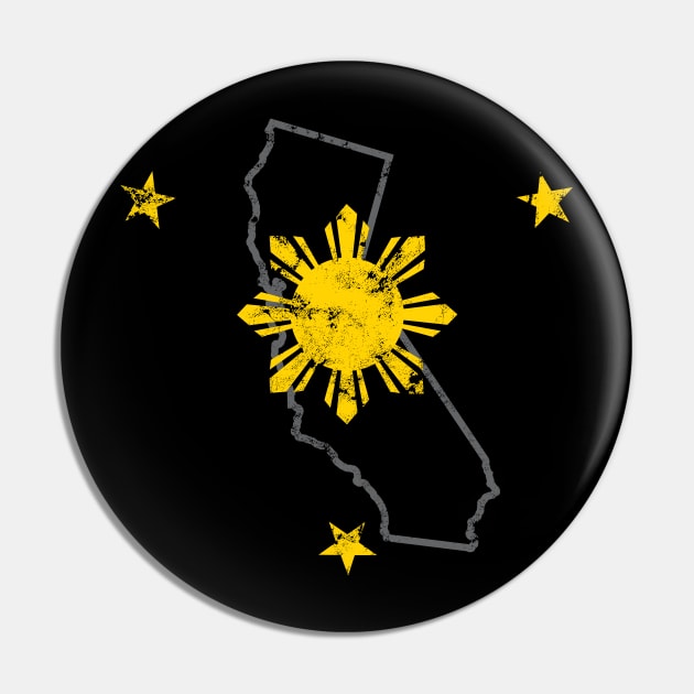 California Filipino American Pin by c1337s