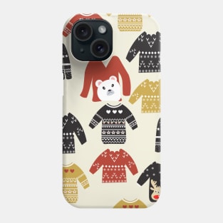 Christmas sweater pattern vintage Phone Case