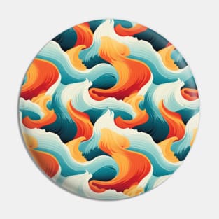 Ephemeral Crests: Hokusai Waves Reimagined Pin