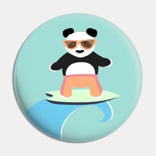 Relaxed Surfing Panda with Sunglasses Pin