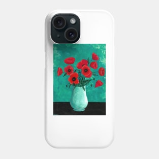 Red Poppies in a Vase Phone Case