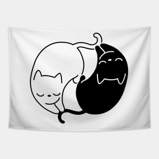 Yin Yang Cat Sisters Tapestry