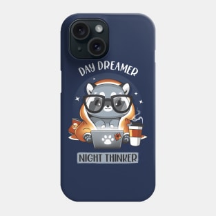 Nocturnal Personality - cute nerdy racoon Phone Case