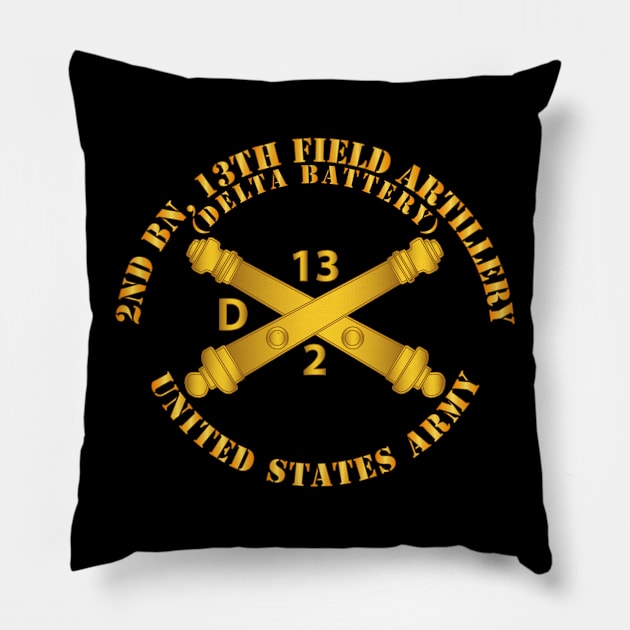 2nd Bn, 13th Field Artillery Regiment  - Delta Battery w Arty Branch Pillow by twix123844