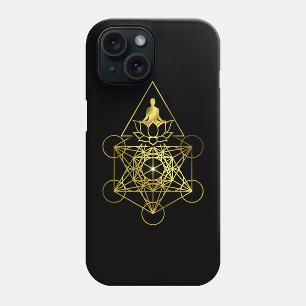 Metatron's Cube Meditation Sacred Geometry Phone Case by Bluepress