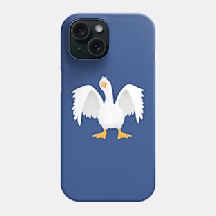 Funny curious domestic goose cartoon illustration Phone Case