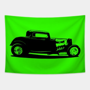 Classic American Thirties Hot Rod Car Silhouette Tapestry