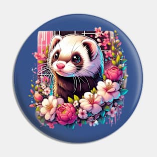 Beautiful ferret of spring Pin