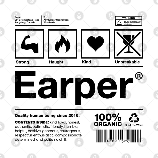 Earper Shipping Label - Wynonna Earp - Black Font by VikingElf