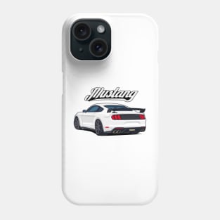 Rear Car Mustang white Phone Case