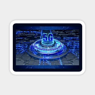 Blue 5G background illustration Magnet