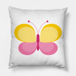 Cute Yellow and Pink Butterfly Pillow