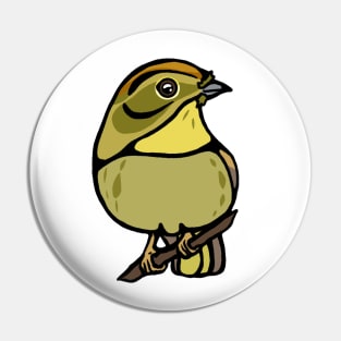 Orange Crowned Warbler Graphic Pin