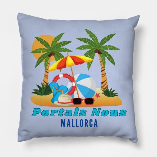 Portals Nous, Mallorca Spain Pillow by Papilio Art