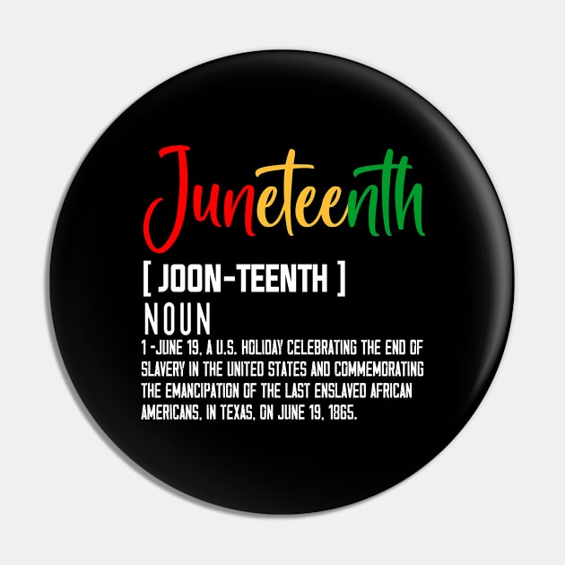 Juneteenth Definition June 19 1865 African American Freedom Pin by adil shop