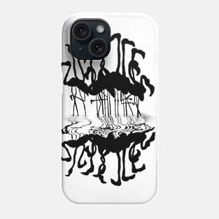 Flock of flamingo silhouette Phone Case