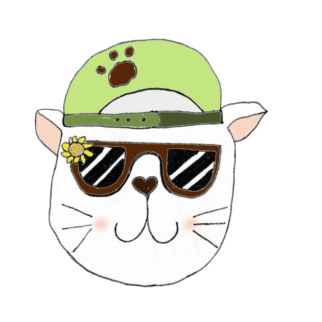 Cat with glasses and cap by Fradema