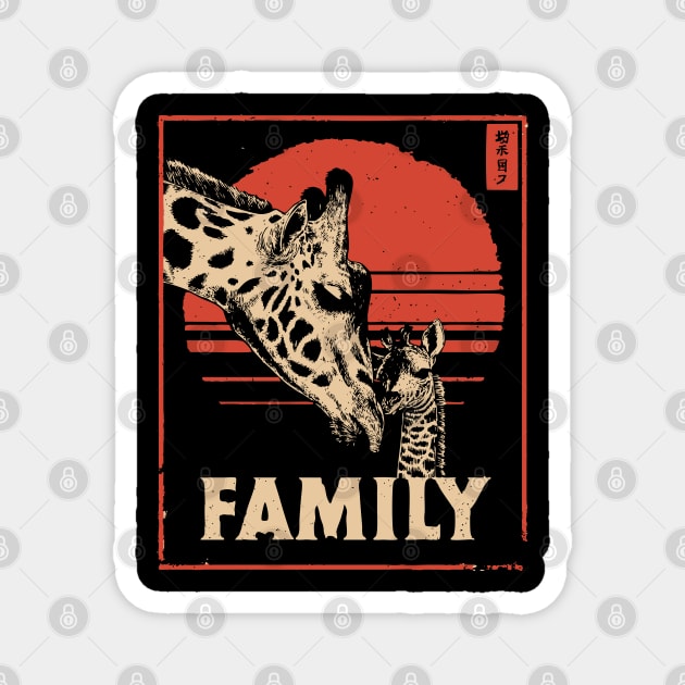 Giraffe Family – Tall Love, Strong Bonds Magnet by TuncGK
