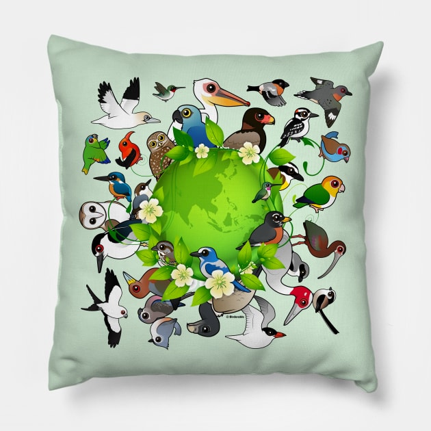 Birdorable Earth Day Birds Pillow by birdorable