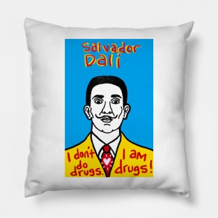 Salvador Dali pop folk art Pillow