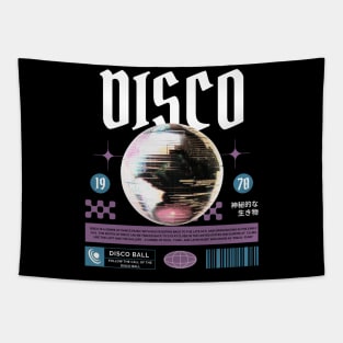 DISCO  - Grainy Mirrorball (white/lavender) Tapestry