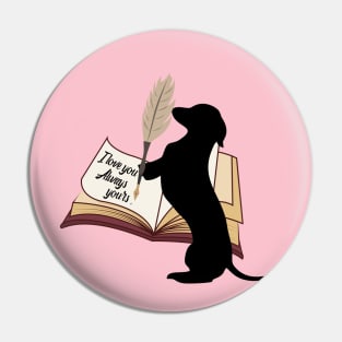 Dachshund cute gift. Doggo is writing to his mom and dad I love you always Pin