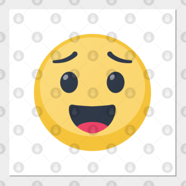 Emoji Grateful Smile Plakat I Druk Artystyczny Teepublic Pl