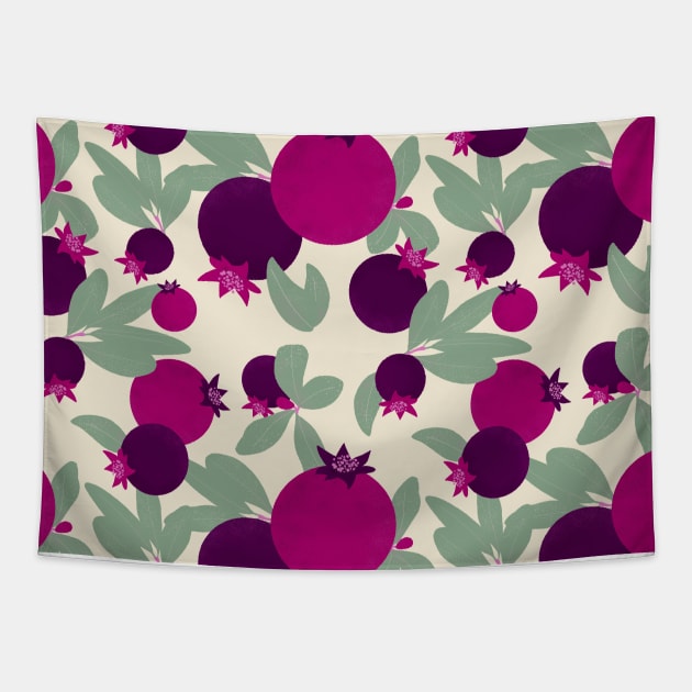 Pomegranate pattern Tapestry by RosanneCreates