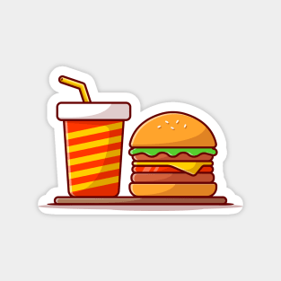 Burger And Soda Cartoon Vector Icon Illustration (10) Magnet