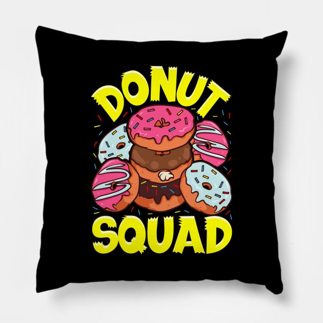 Funny Donut Squad Cute Donut Obsessed Pillow by theperfectpresents