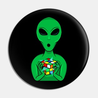 Alien - Rubik's Cube Inspired Design for people who know How to Solve a Rubik's Cube Pin