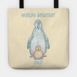 World’s Greatest Dad-cute baby penguin and  daddy penguin. Tote