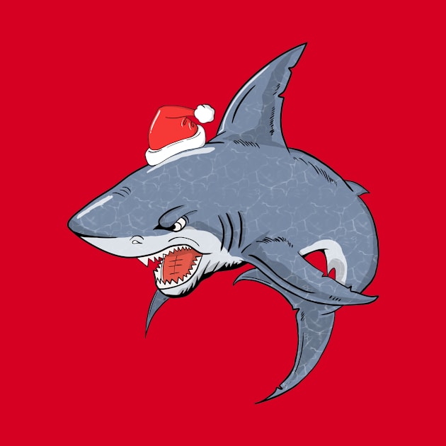 Santa Shark With Xmas Lights Sharkmas Christmas by Artmoo