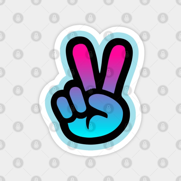 Tie Dye Peace Hand Sign Magnet by Trent Tides