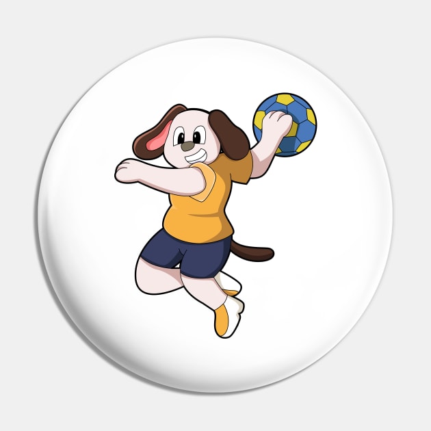 Dog as Handball player with Handball Pin by Markus Schnabel