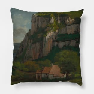 The Rock of Hautepierre by Gustave Courbet Pillow