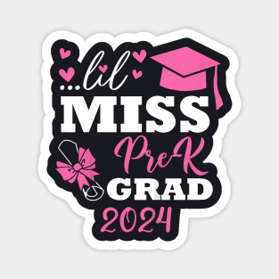 Kids Little Miss Pre K Grad 2024 Preschool Pre k Graduation Magnet