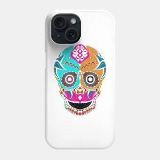 kawaii mexican skull in ecopop catrina of the death smile art Phone Case