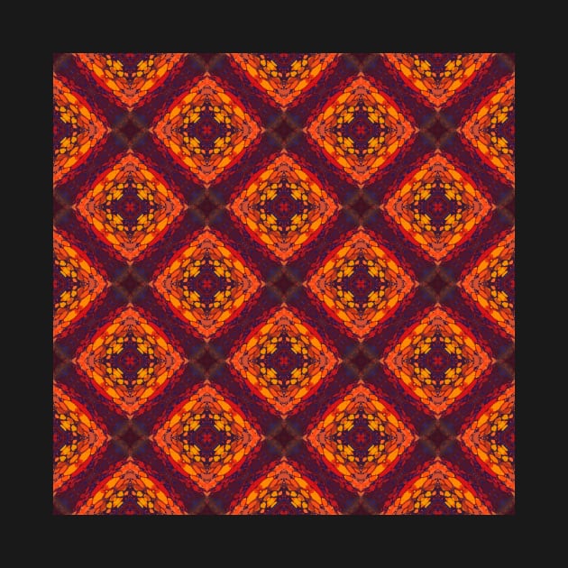 Deep Purple, Orange, Yellow and Red Diamond Pattern - WelshDesignsTP005 by WelshDesigns