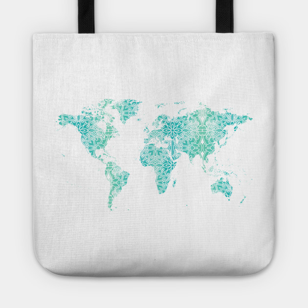world map mandala world map tote teepublic