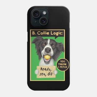 Best Border collie Dog with tennis ball on Border Collie with Tennis Ball tee Phone Case