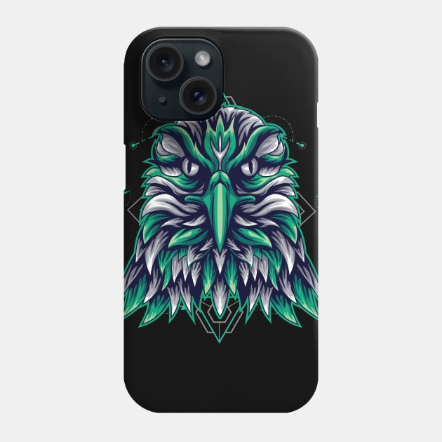 hawk head side retro Phone Case by SHINIGAMII