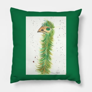 Funny green Emu Pillow