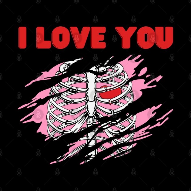 Skeleton Heart Rib Cage X-Ray by HobbyAndArt