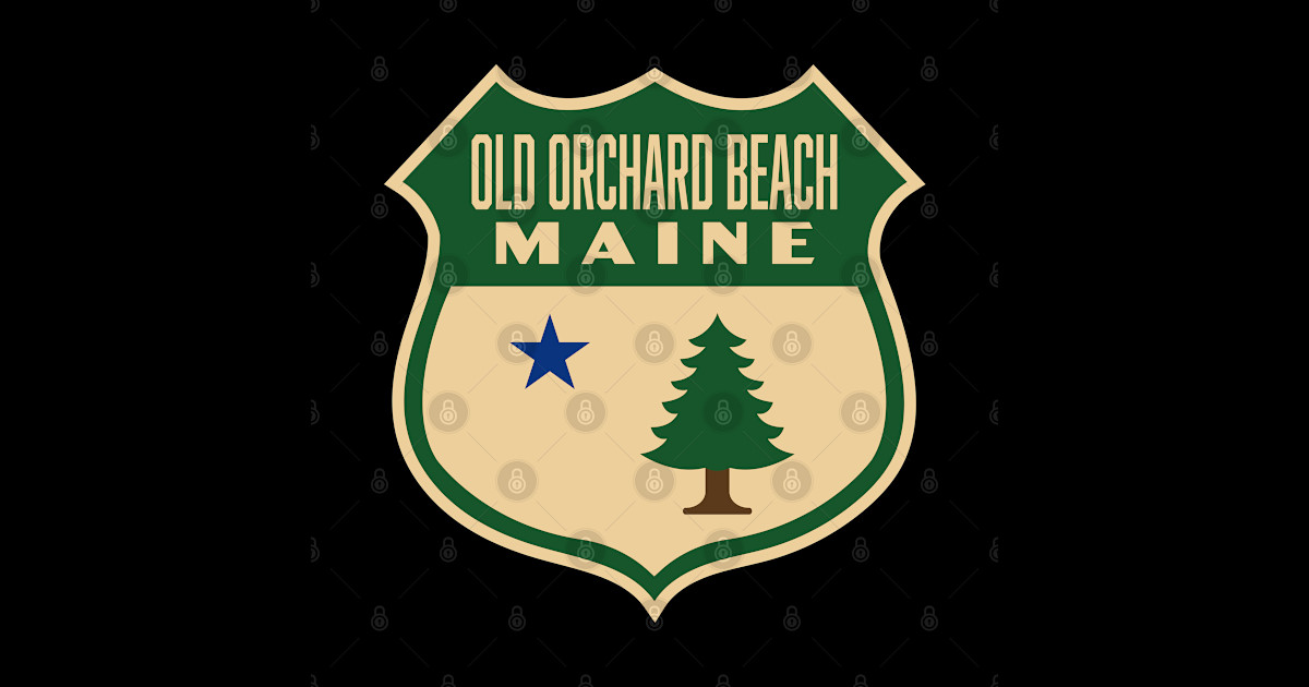 Vintage Old Orchard Beach Maine Pine Tree Shield - Old Orchard Beach ...